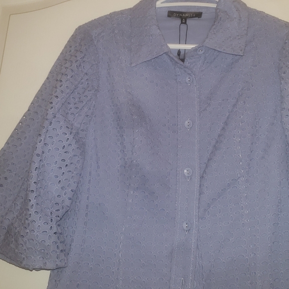 DYNAMITE blue collard dress SIZE MEDIUM - Picture 9 of 11